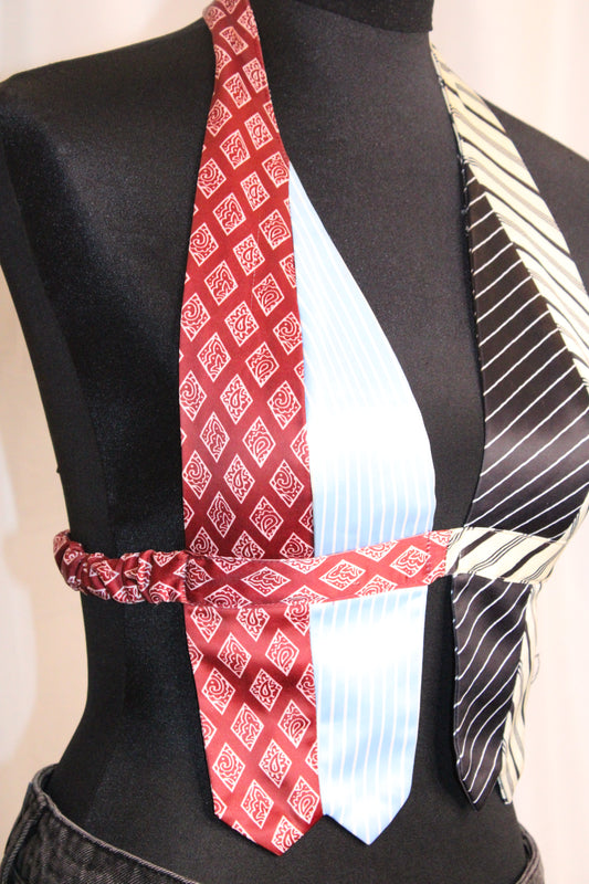 Just Business Tie Halter Top