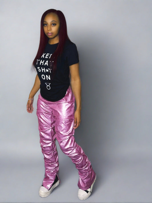 Rockstar Pink Metallic Pants