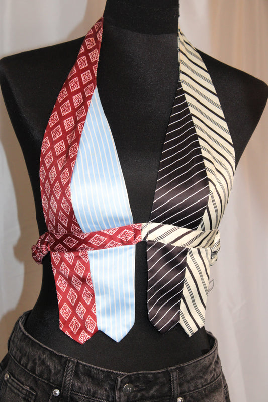 Just Business Tie Halter Top