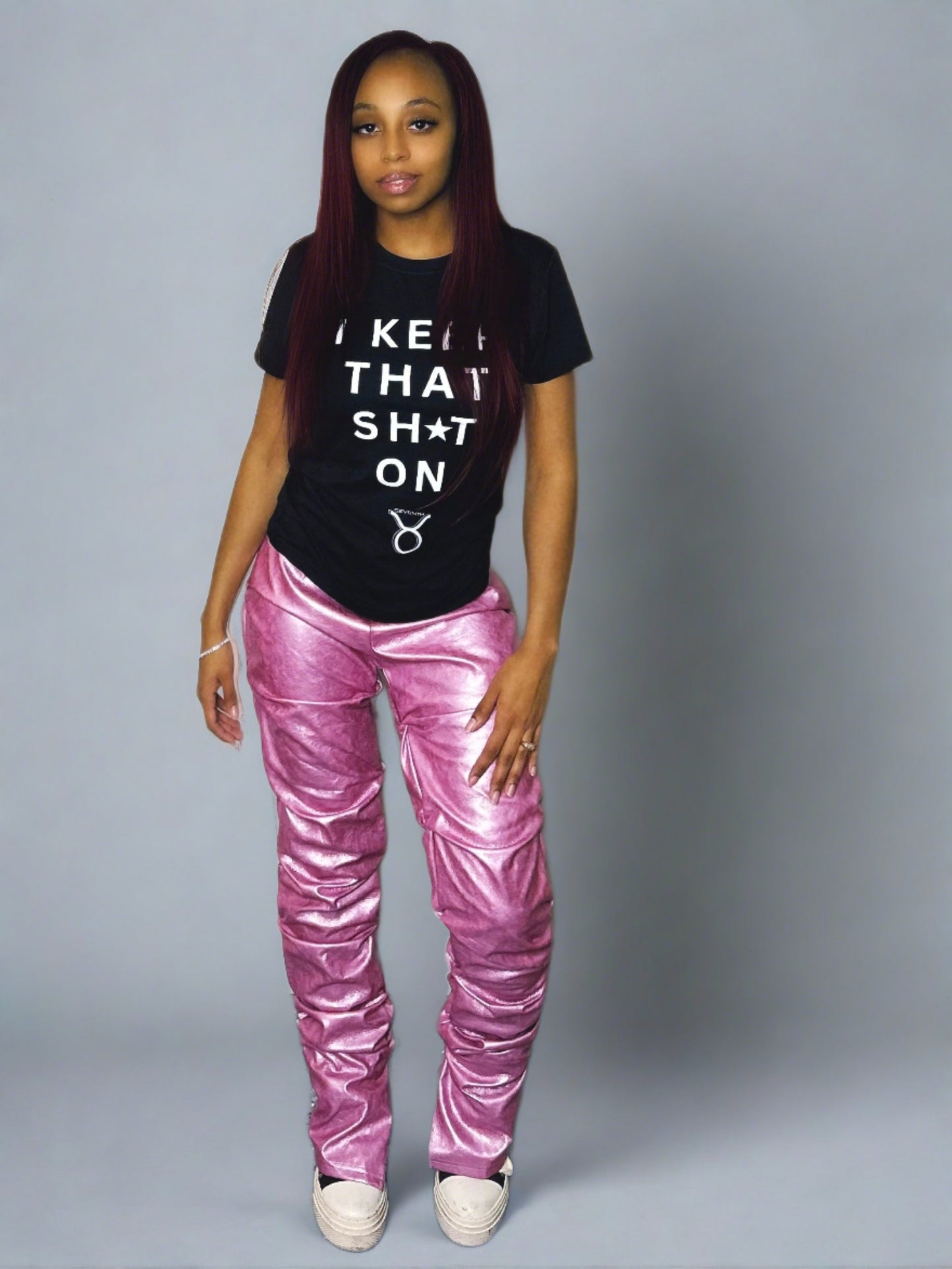 Rockstar Pink Metallic Pants