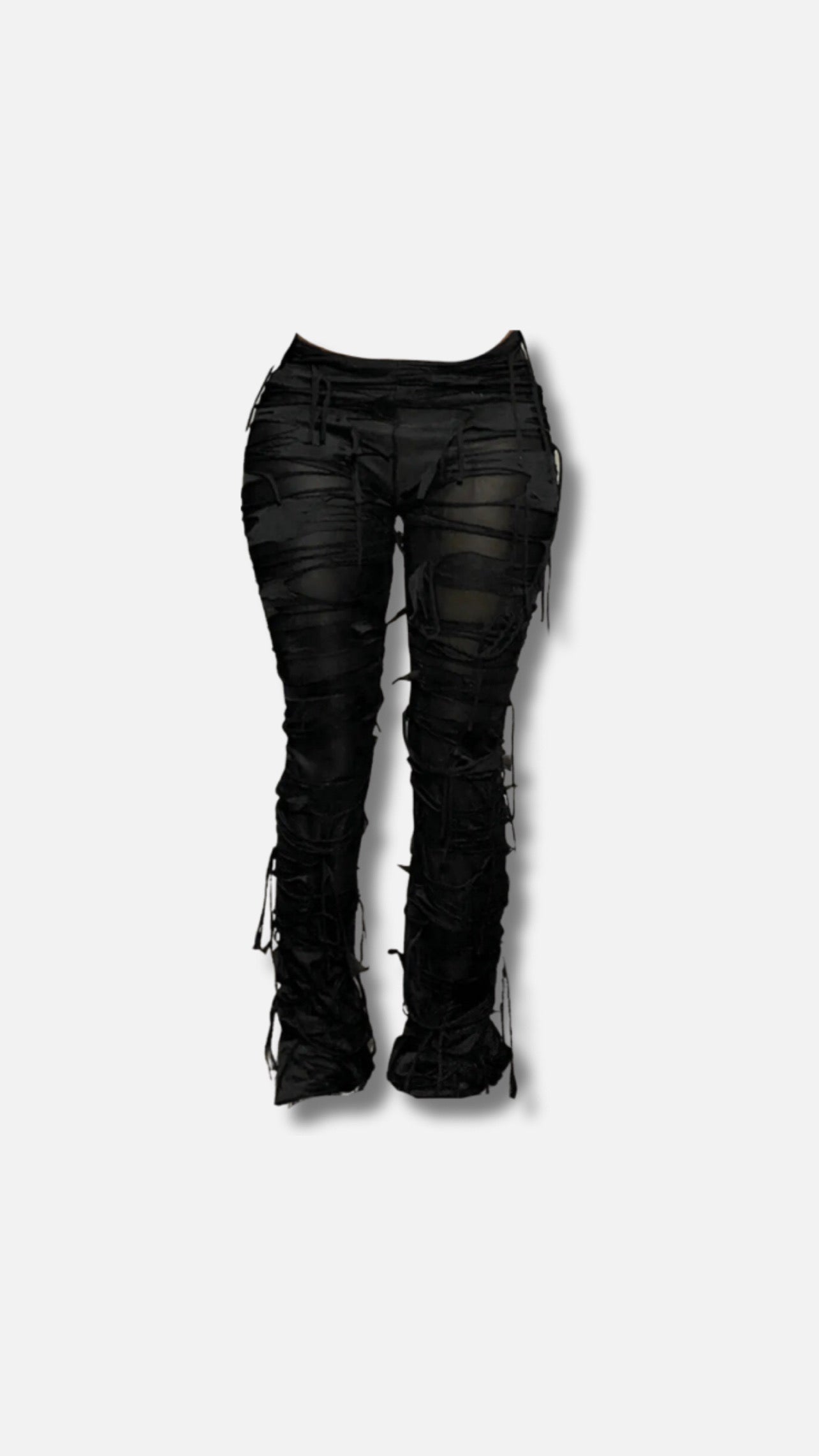 Plain Ripped Patchwork Pants